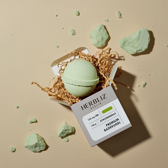 Lemongrass CBD Bath Bomb - eco friendly production using GMP certified agriculture only