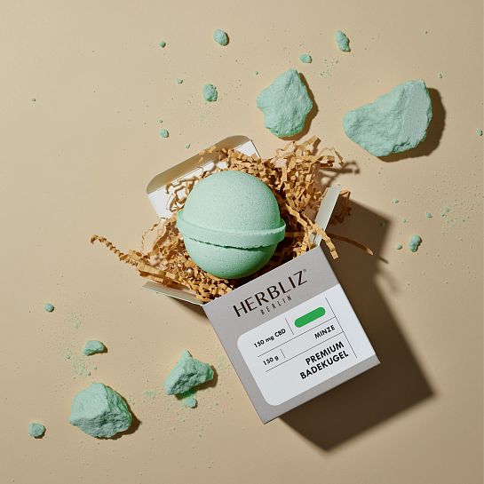 Mint CBD Bath Bomb - eco friendly production using GMP certified agriculture only