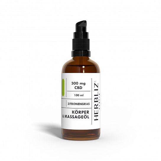 Lemongrass CBD Massage Oil - high quality ingredients in an elegant packaging
